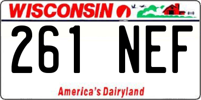 WI license plate 261NEF