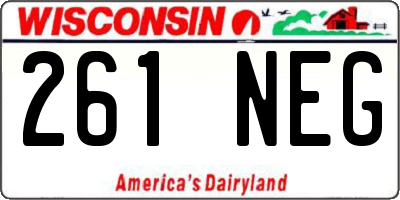 WI license plate 261NEG