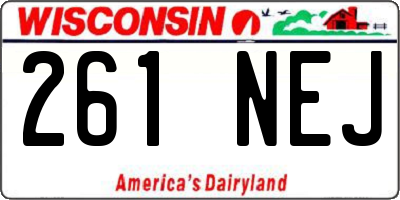 WI license plate 261NEJ
