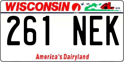 WI license plate 261NEK