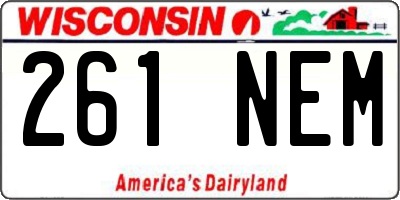 WI license plate 261NEM