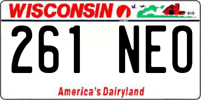 WI license plate 261NEO