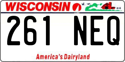 WI license plate 261NEQ