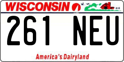 WI license plate 261NEU
