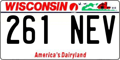 WI license plate 261NEV