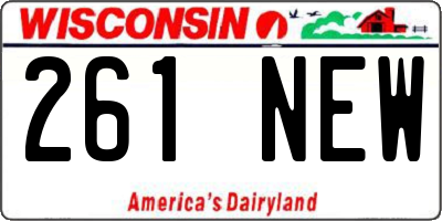 WI license plate 261NEW