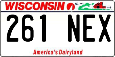 WI license plate 261NEX