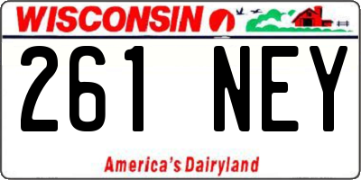 WI license plate 261NEY