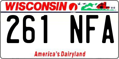 WI license plate 261NFA