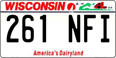 WI license plate 261NFI