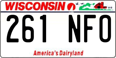 WI license plate 261NFO