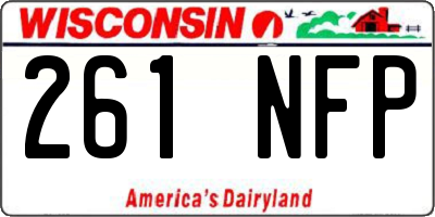 WI license plate 261NFP