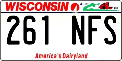 WI license plate 261NFS