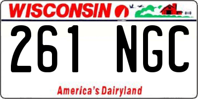 WI license plate 261NGC
