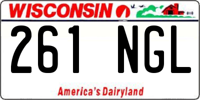 WI license plate 261NGL