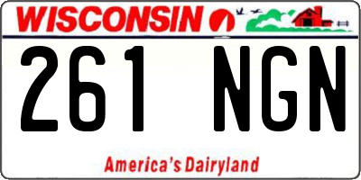 WI license plate 261NGN