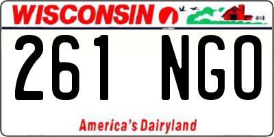 WI license plate 261NGO