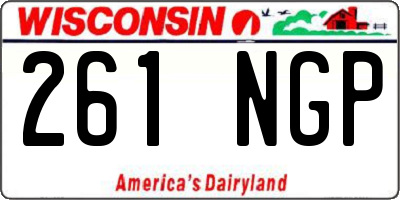 WI license plate 261NGP