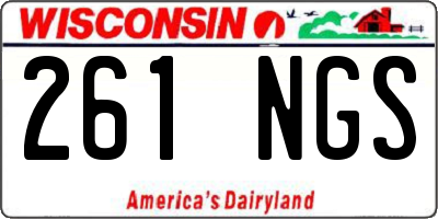WI license plate 261NGS