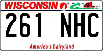 WI license plate 261NHC