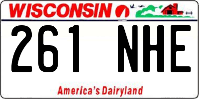 WI license plate 261NHE
