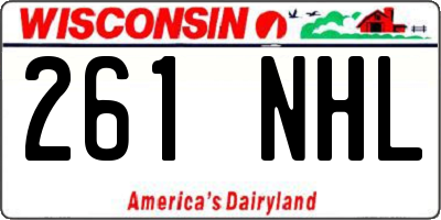WI license plate 261NHL