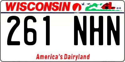 WI license plate 261NHN