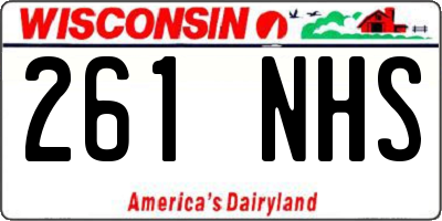 WI license plate 261NHS