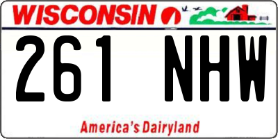 WI license plate 261NHW