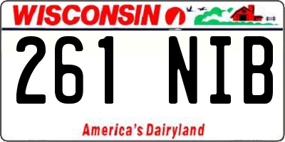 WI license plate 261NIB