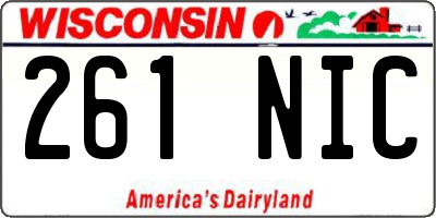 WI license plate 261NIC