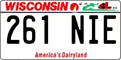 WI license plate 261NIE