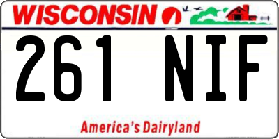 WI license plate 261NIF