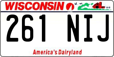 WI license plate 261NIJ