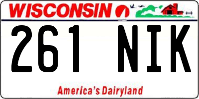 WI license plate 261NIK