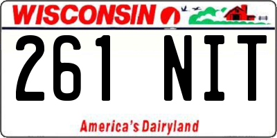 WI license plate 261NIT