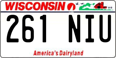 WI license plate 261NIU
