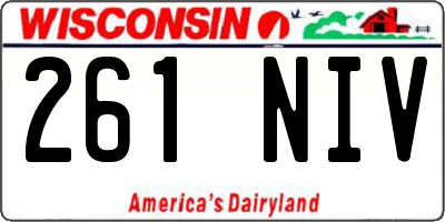 WI license plate 261NIV