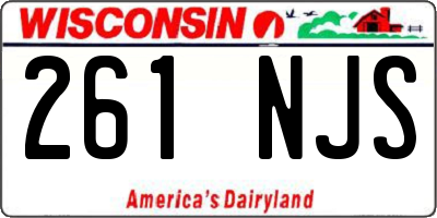 WI license plate 261NJS