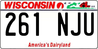 WI license plate 261NJU