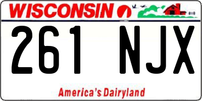 WI license plate 261NJX