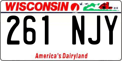 WI license plate 261NJY