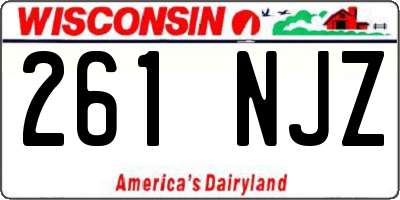 WI license plate 261NJZ