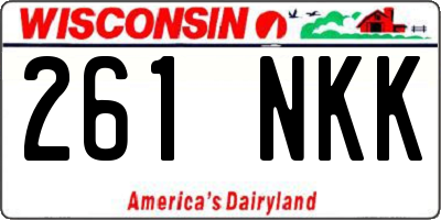 WI license plate 261NKK