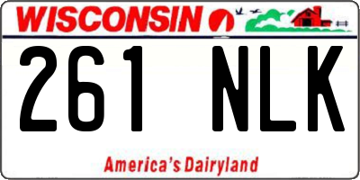 WI license plate 261NLK