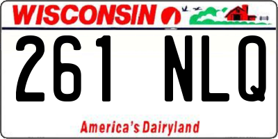 WI license plate 261NLQ
