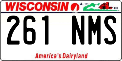 WI license plate 261NMS