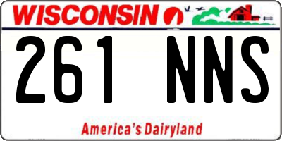 WI license plate 261NNS