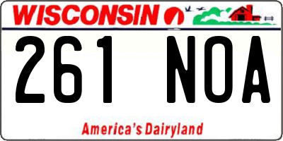 WI license plate 261NOA
