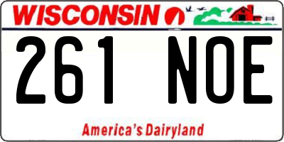 WI license plate 261NOE